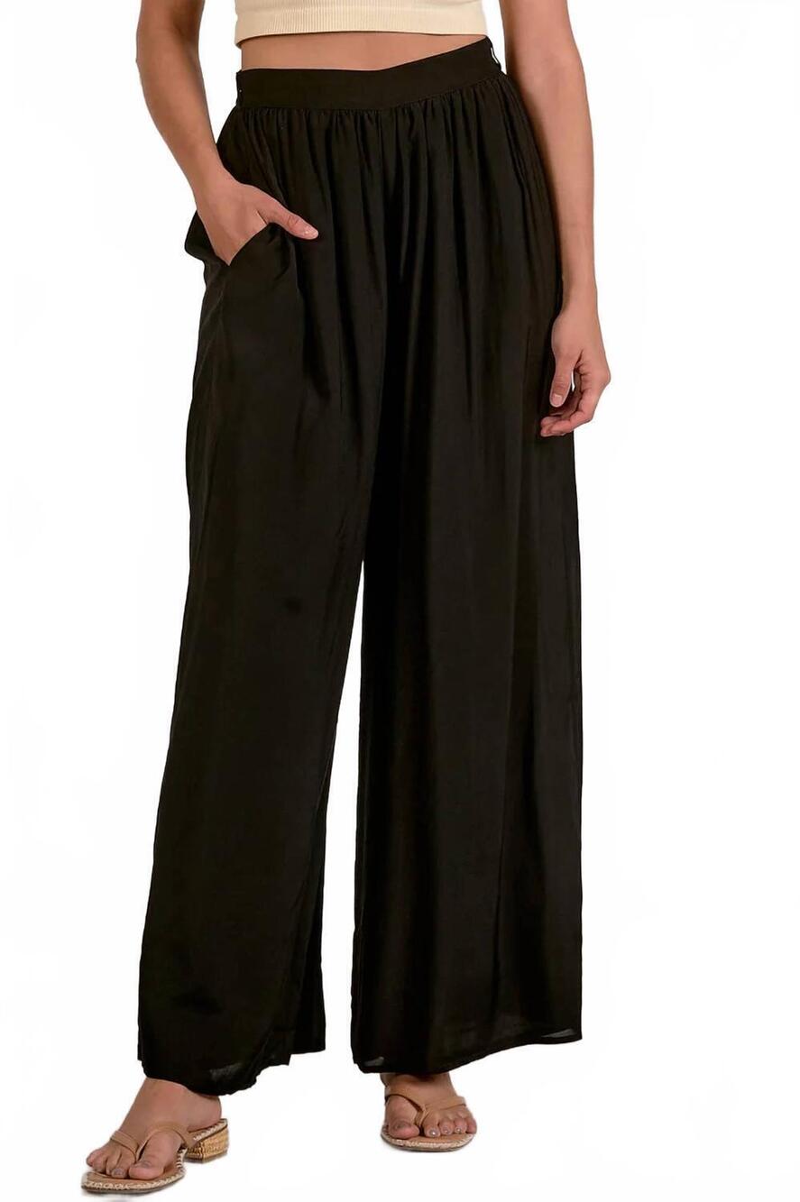 NEW ELAN women's paola wide leg pants in black